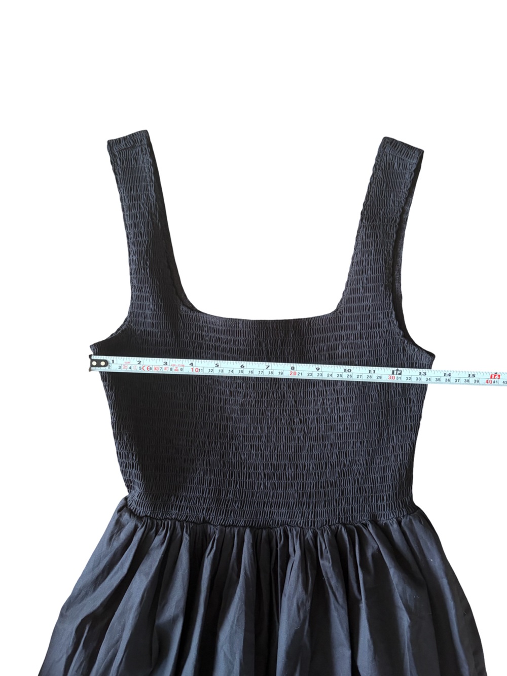 WAYF Smocked Fit & Flare Black Square Neck Midi Sundress Size Small - Picture 13 of 15